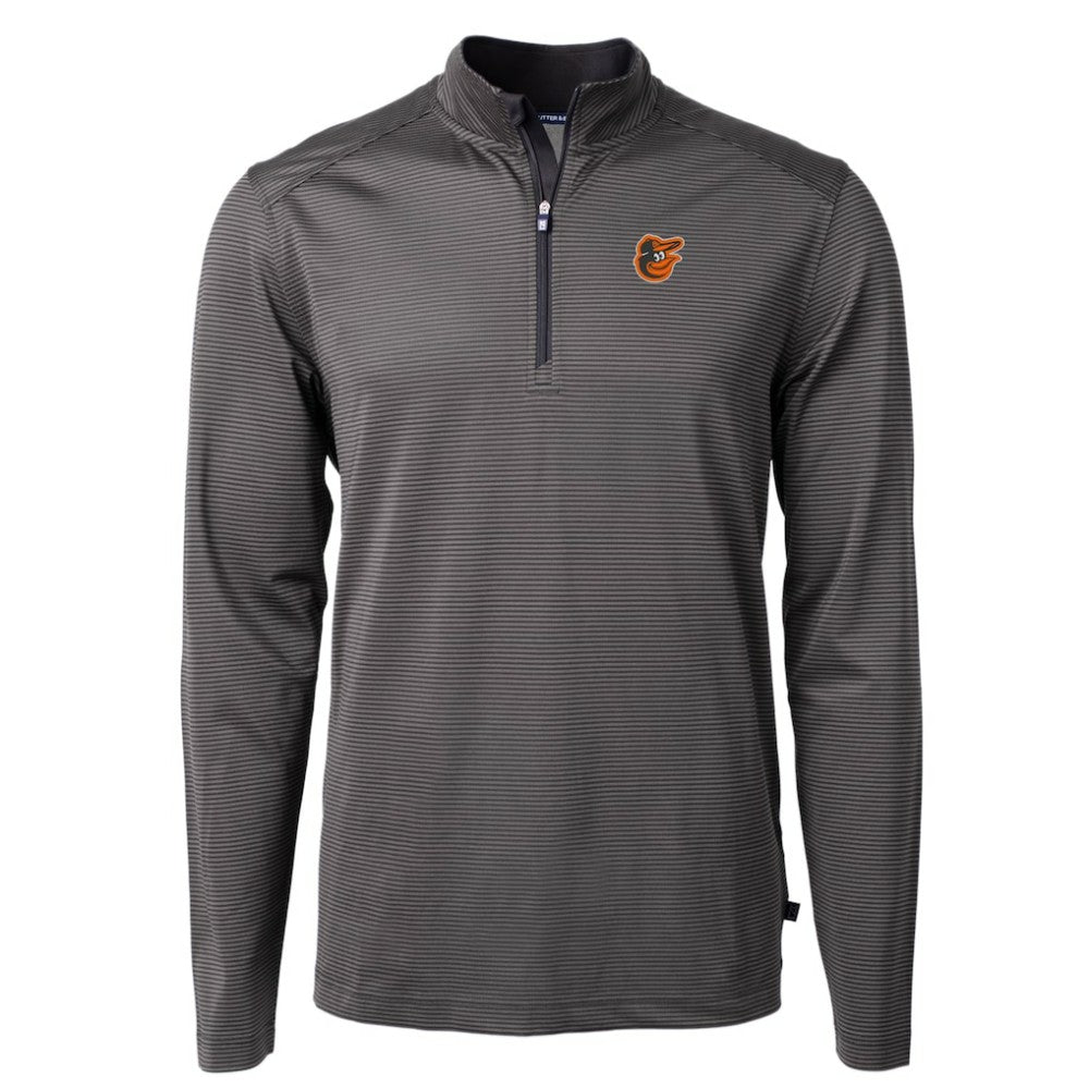 Baltimore Orioles Cutter & Buck Virtue Eco Pique Micro Stripe Big & Tall Recycled Quarter-Zip Pullover Top Sale