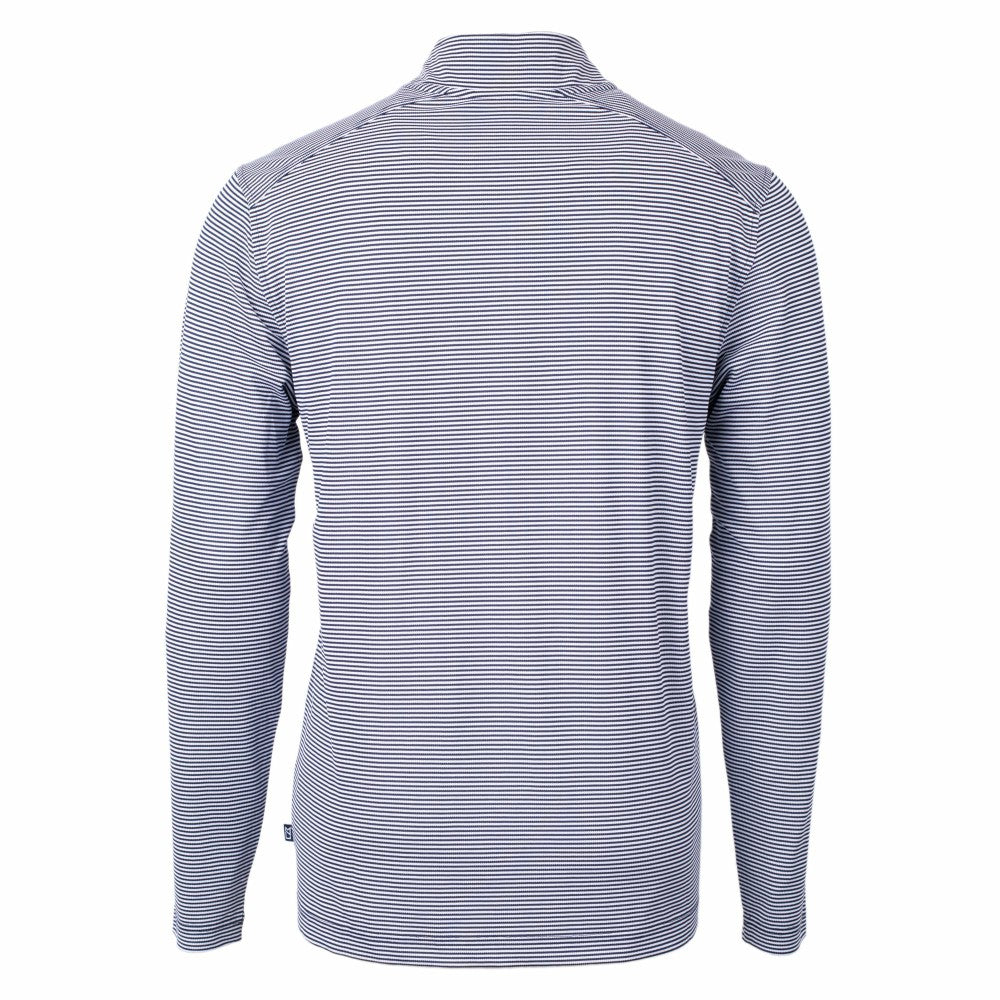 Cleveland Guardians Cutter & Buck Virtue Eco Pique Micro Stripe Big & Tall Recycled Quarter-Zip Pullover Top Online