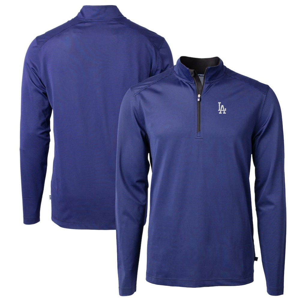 Los Angeles Dodgers Cutter & Buck Virtue Eco Pique Micro Stripe Big & Tall Recycled Quarter-Zip Pullover Top Outlet