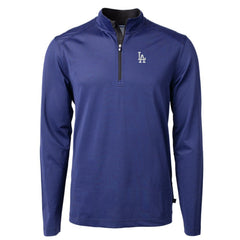 Los Angeles Dodgers Cutter & Buck Virtue Eco Pique Micro Stripe Big & Tall Recycled Quarter-Zip Pullover Top Outlet