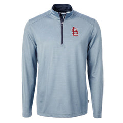 St. Louis Cardinals Cutter & Buck Virtue Eco Pique Micro Stripe Big & Tall Recycled Quarter-Zip Pullover Top Discount