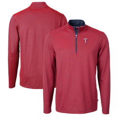 Texas Rangers Cutter & Buck Virtue Eco Pique Micro Stripe Big & Tall Recycled Quarter-Zip Pullover Top Sale