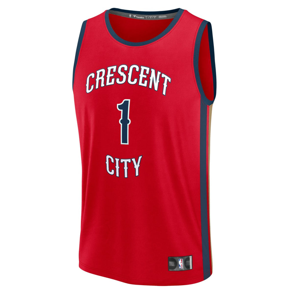 Fanatics Zion Williamson New Orleans Pelicans Fast Break Replica Jersey Statement Edition Red