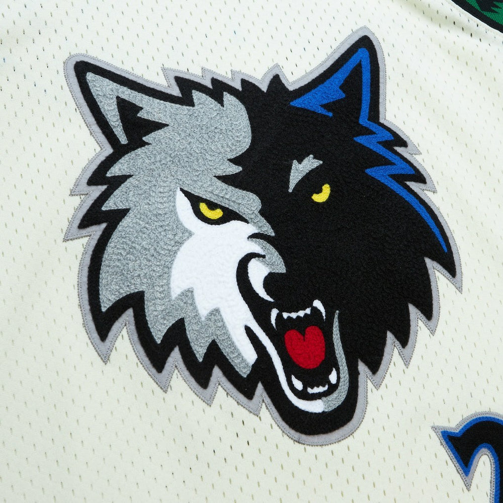 Mitchell & Ness Kevin Garnett Minnesota Timberwolves Chainstitch Swingman Jersey Cream