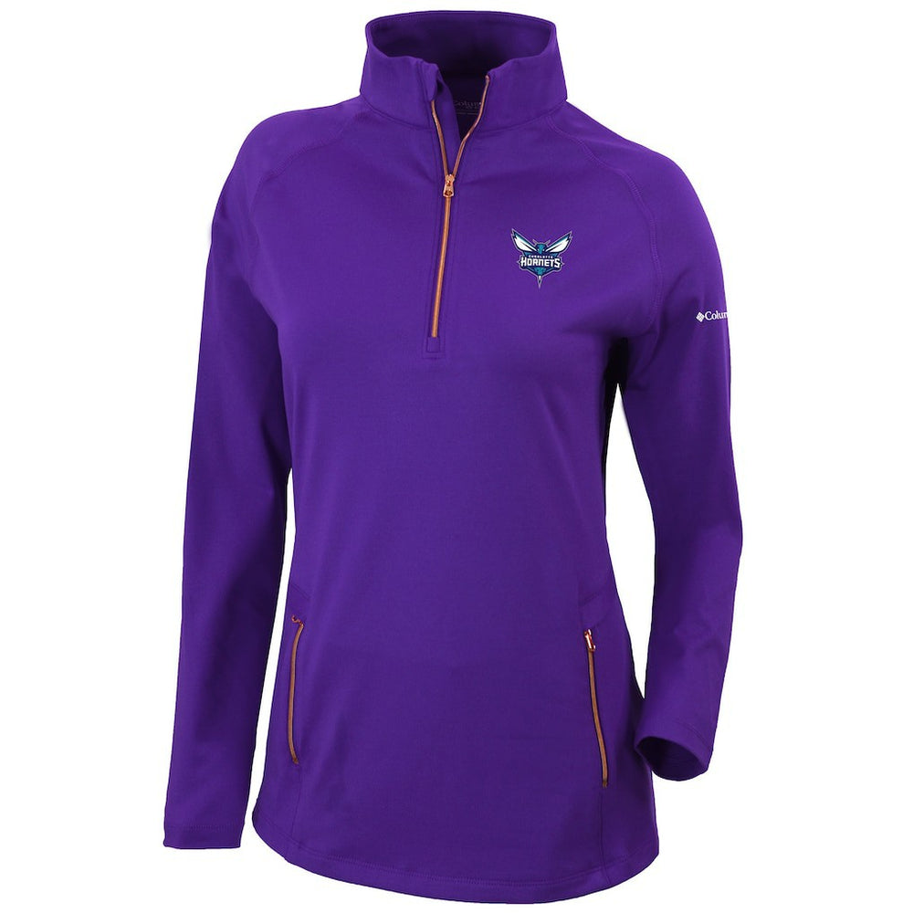 Columbia Charlotte Hornets Women's Omni-Wick Outward Nine Quarter-Zip Pullover Top Purple