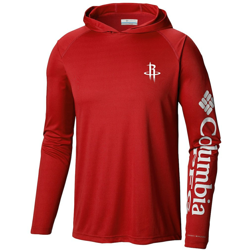 Columbia Houston Rockets Terminal Tackle Long Sleeve Hoodie T-Shirt Red