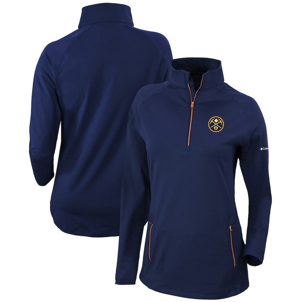 Columbia Denver Nuggets Women's Omni-Wick Outward Nine Quarter-Zip Pullover Top Navy
