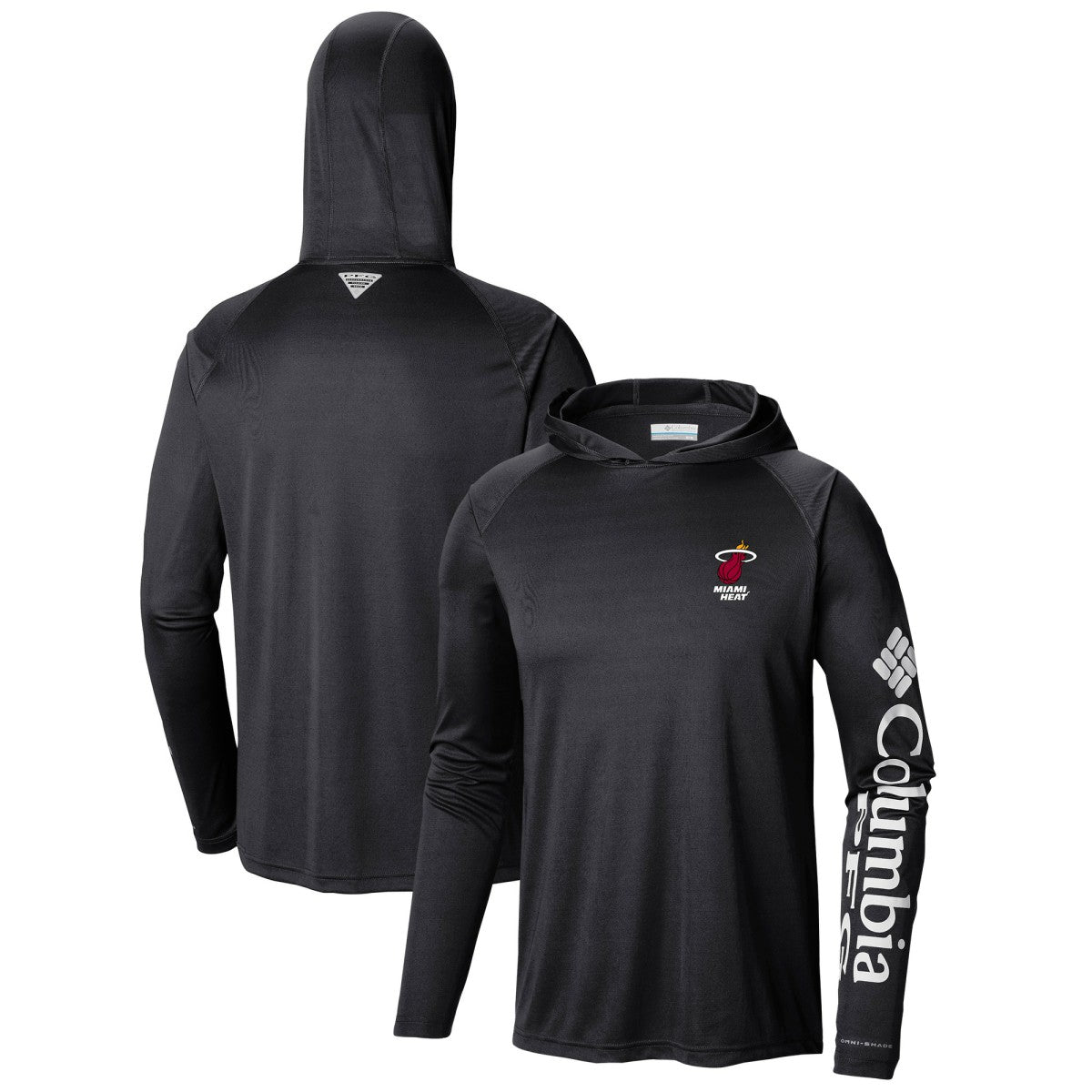 Columbia Miami Heat Terminal Tackle Long Sleeve Hoodie T-Shirt Black