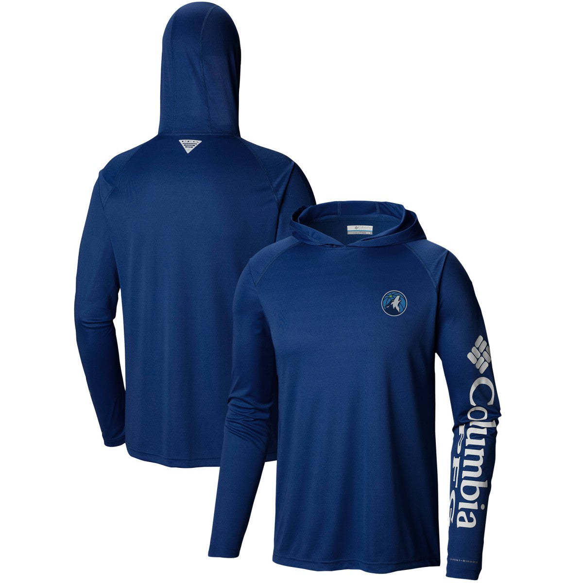 Columbia Minnesota Timberwolves Terminal Tackle Long Sleeve Hoodie T-Shirt Navy