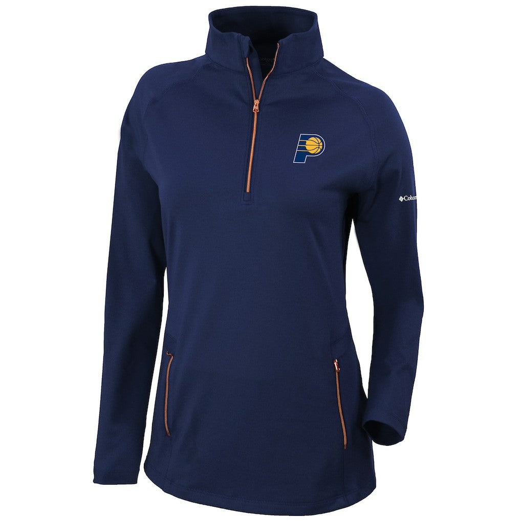 Columbia Indiana Pacers Women's Omni-Wick Outward Nine Quarter-Zip Pullover Top Navy