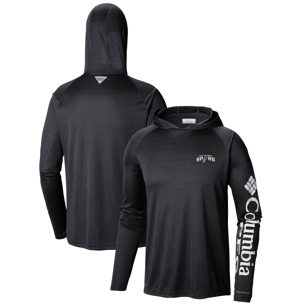 Columbia San Antonio Spurs Terminal Tackle Long Sleeve Hoodie T-Shirt Black