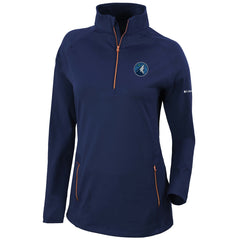 Columbia Minnesota Timberwolves Women's Omni-Wick Outward Nine Quarter-Zip Pullover Top Navy