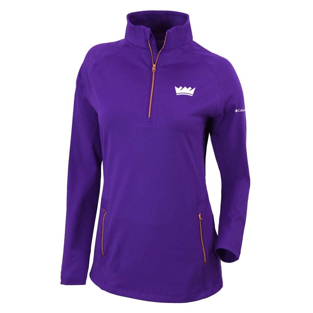 Columbia Sacramento Kings Women's Omni-Wick Outward Nine Quarter-Zip Pullover Top Purple