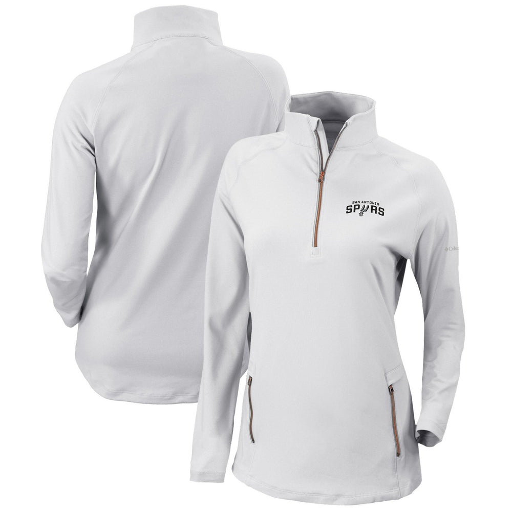 Columbia San Antonio Spurs Women's Omni-Wick Outward Nine Quarter-Zip Pullover Top White