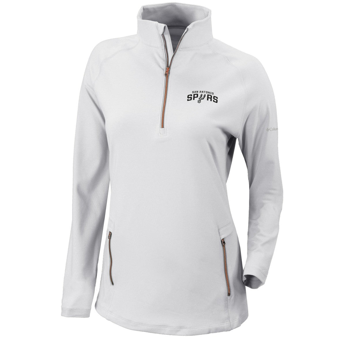 Columbia San Antonio Spurs Women's Omni-Wick Outward Nine Quarter-Zip Pullover Top White