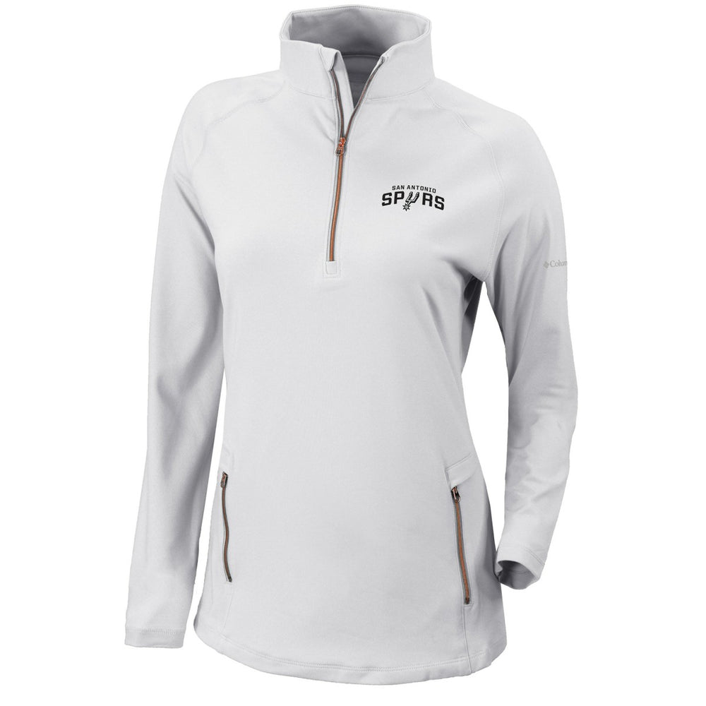 Columbia San Antonio Spurs Women's Omni-Wick Outward Nine Quarter-Zip Pullover Top White
