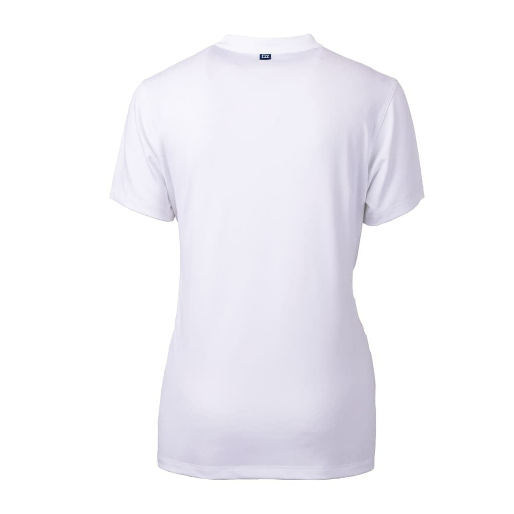 Las Vegas Raiders Cutter & Buck Women's Helmet Logo DryTec Forge Stretch V-Neck Blade Top - White - NFL