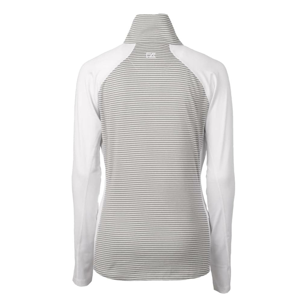 San Francisco 49ers Cutter & Buck Women's Helmet Logo DryTec Forge Tonal Stripe Stretch Half-Zip Top - White - NFL