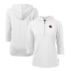 Washington Commanders Cutter & Buck Women's Helmet Logo DryTec Virtue Eco Pique Recycled Half-Zip Pullover Hoodie - White - NFL