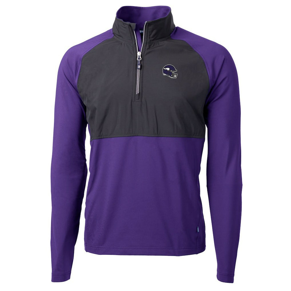 Minnesota Vikings Cutter & Buck Helmet Adapt Eco Knit Hybrid Recycled Quarter-Zip Pullover Top - Purple - NFL