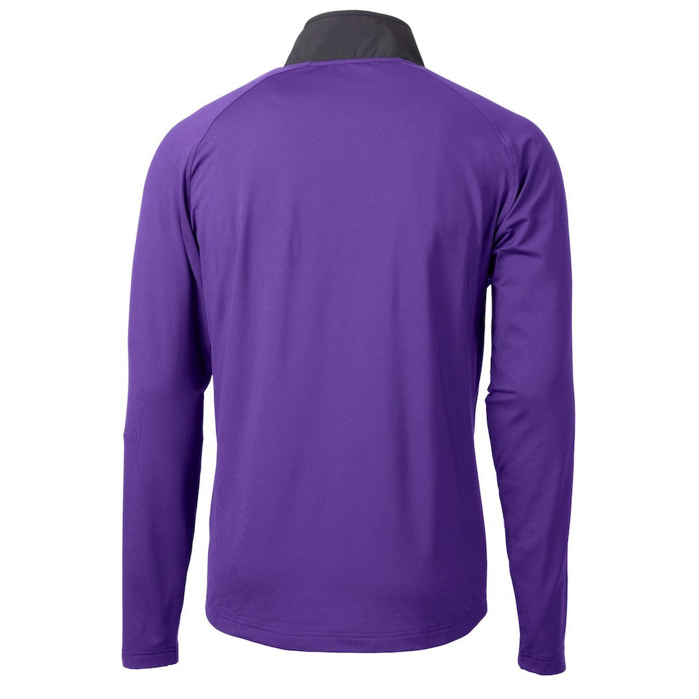 Minnesota Vikings Cutter & Buck Helmet Adapt Eco Knit Hybrid Recycled Quarter-Zip Pullover Top - Purple - NFL
