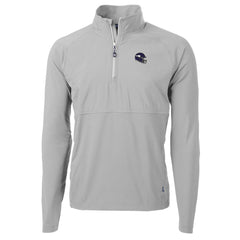 Minnesota Vikings Cutter & Buck Helmet Adapt Eco Knit Hybrid Recycled Quarter-Zip Pullover Top - Silver - NFL