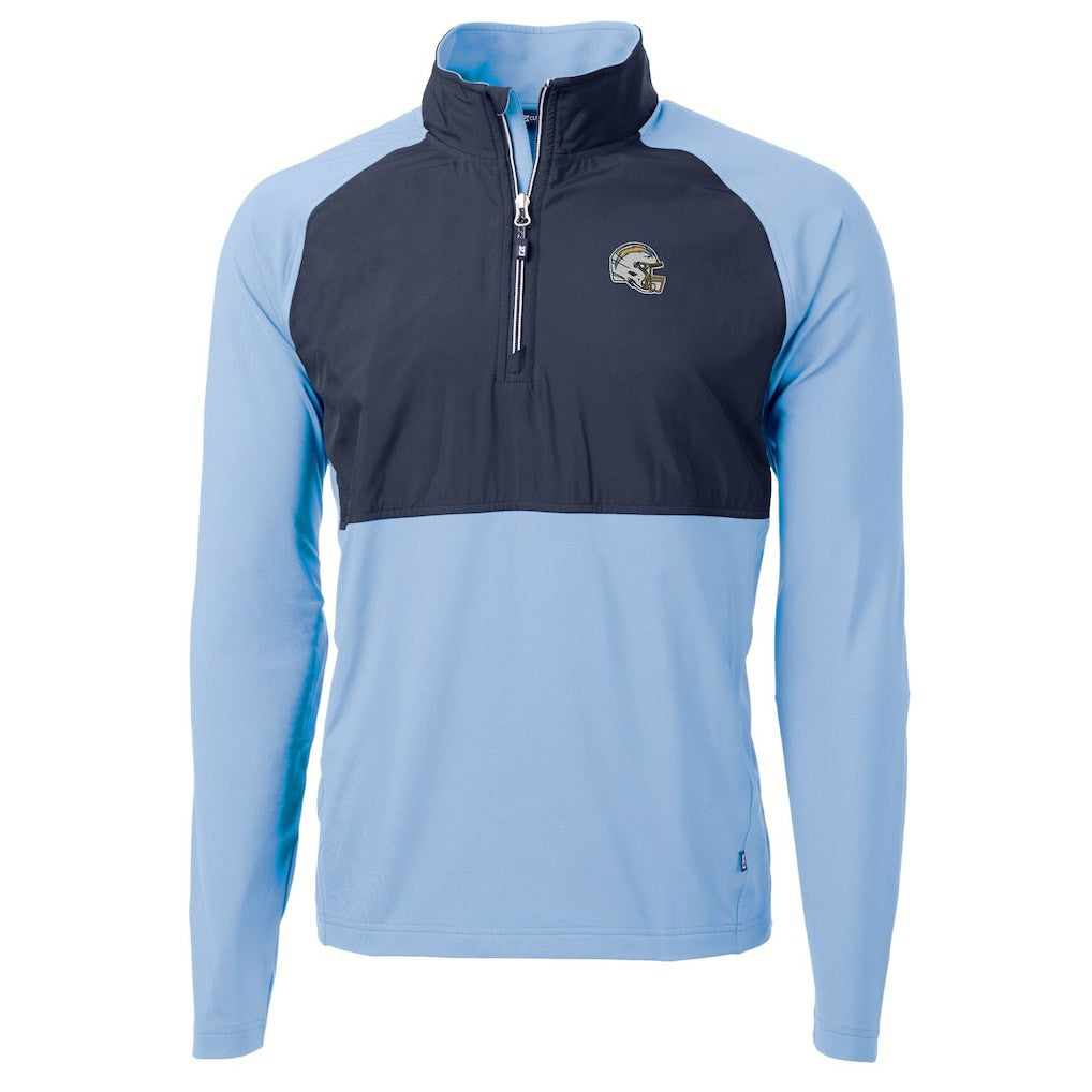 Los Angeles Chargers Cutter & Buck Helmet Adapt Eco Knit Hybrid Recycled Quarter-Zip Pullover Top - Purple - NFL