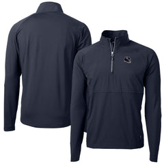 Chicago Bears Cutter & Buck Helmet Adapt Eco Knit Hybrid Recycled Quarter-Zip Pullover Top - Navy - NFL