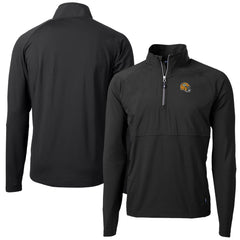 Green Bay Packers Cutter & Buck Helmet Adapt Eco Knit Hybrid Recycled Quarter-Zip Pullover Top - Black - NFL