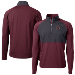 Washington Commanders Cutter & Buck Helmet Adapt Eco Knit Hybrid Recycled Quarter-Zip Pullover Top - Burgundy - NFL