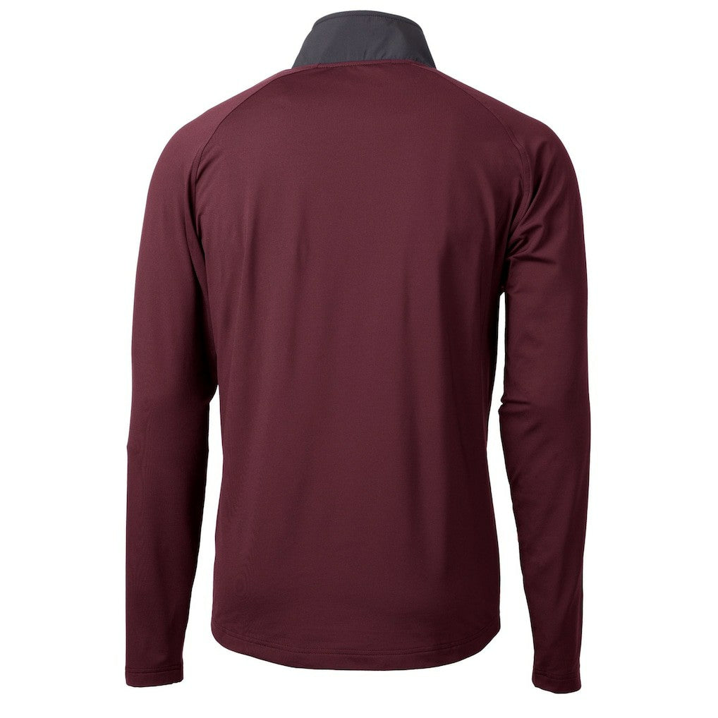 Washington Commanders Cutter & Buck Helmet Adapt Eco Knit Hybrid Recycled Quarter-Zip Pullover Top - Burgundy - NFL
