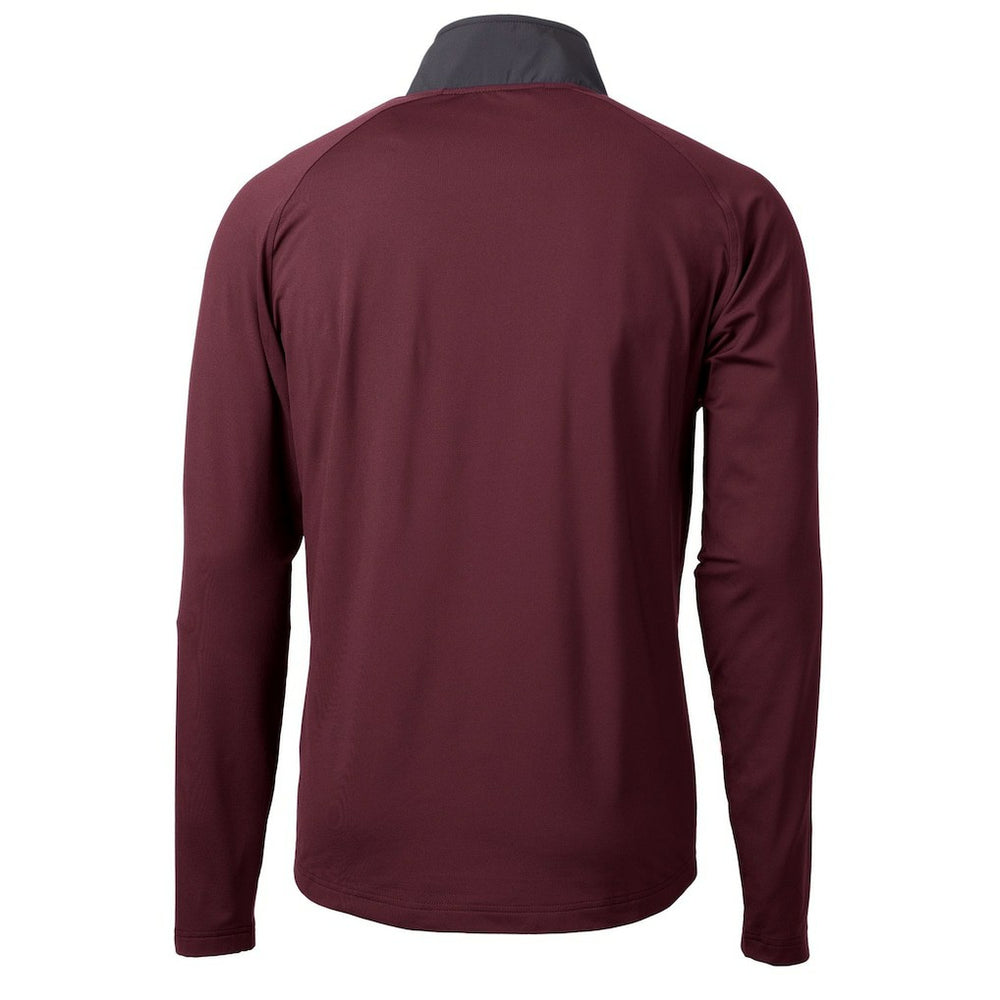 Washington Commanders Cutter & Buck Helmet Adapt Eco Knit Hybrid Recycled Quarter-Zip Pullover Top - Burgundy - NFL