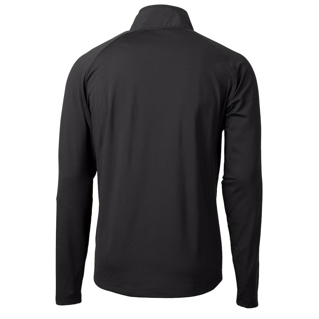 Carolina Panthers Cutter & Buck Helmet Adapt Eco Knit Hybrid Recycled Quarter-Zip Pullover Top - Black - NFL