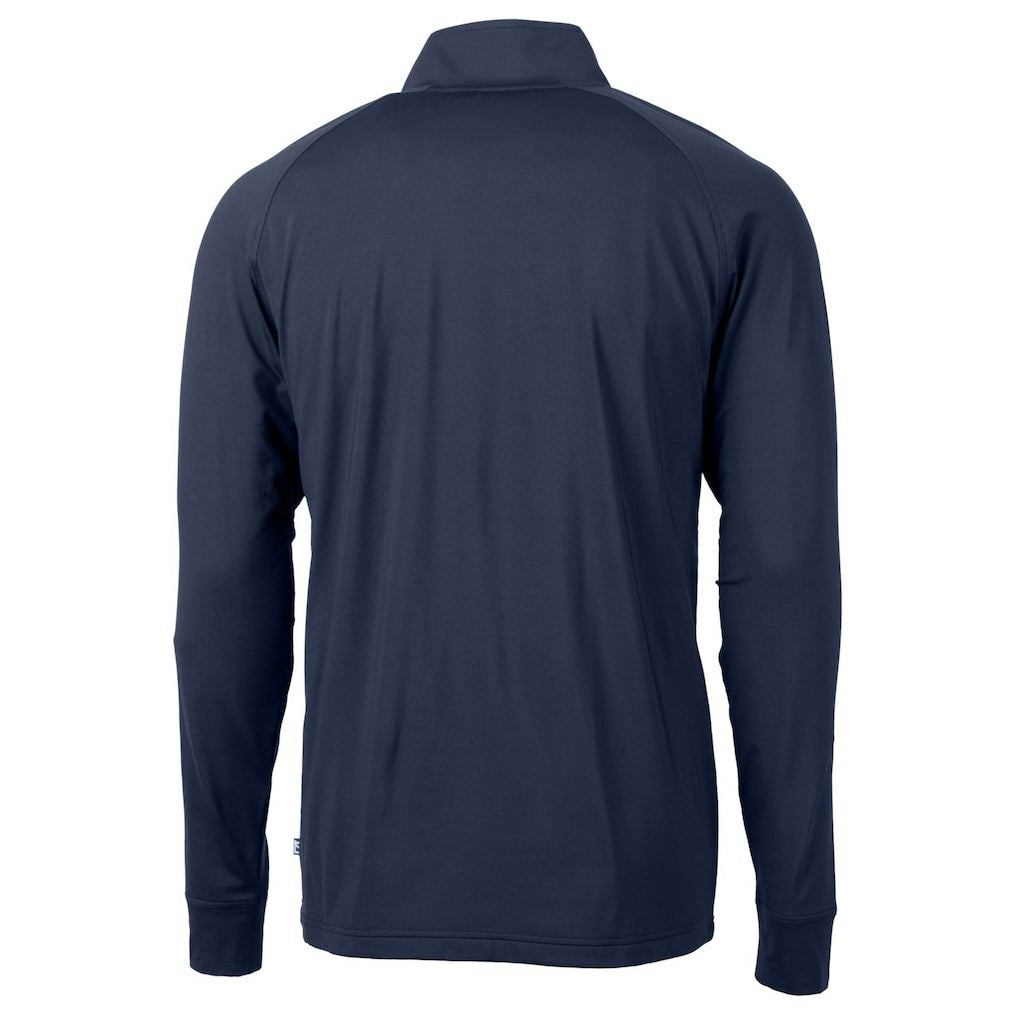 Chicago Bears Cutter & Buck Helmet Adapt Eco Knit Stretch Recycled Quarter-Zip Pullover Top - Navy - NFL