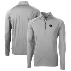 Chicago Bears Cutter & Buck Helmet Adapt Eco Knit Stretch Recycled Quarter-Zip Pullover Top - Silver - NFL