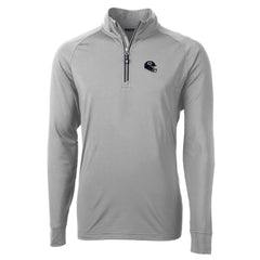 Chicago Bears Cutter & Buck Helmet Adapt Eco Knit Stretch Recycled Quarter-Zip Pullover Top - Silver - NFL