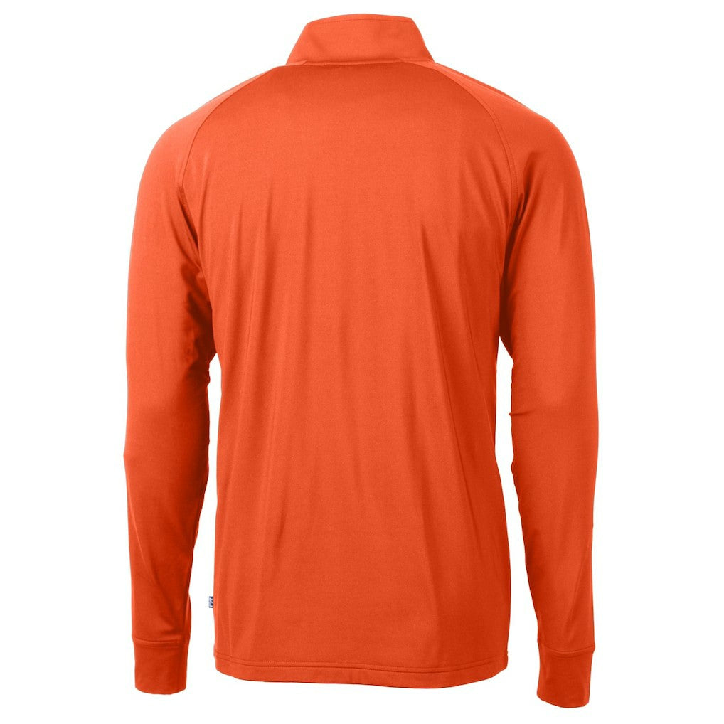 Cincinnati Bengals Cutter & Buck Helmet Adapt Eco Knit Stretch Recycled Quarter-Zip Pullover Top - Orange - NFL