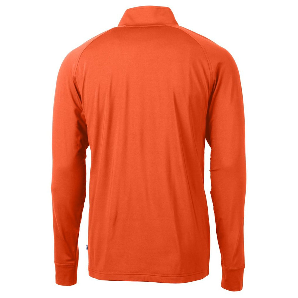 Cincinnati Bengals Cutter & Buck Helmet Adapt Eco Knit Stretch Recycled Quarter-Zip Pullover Top - Orange - NFL