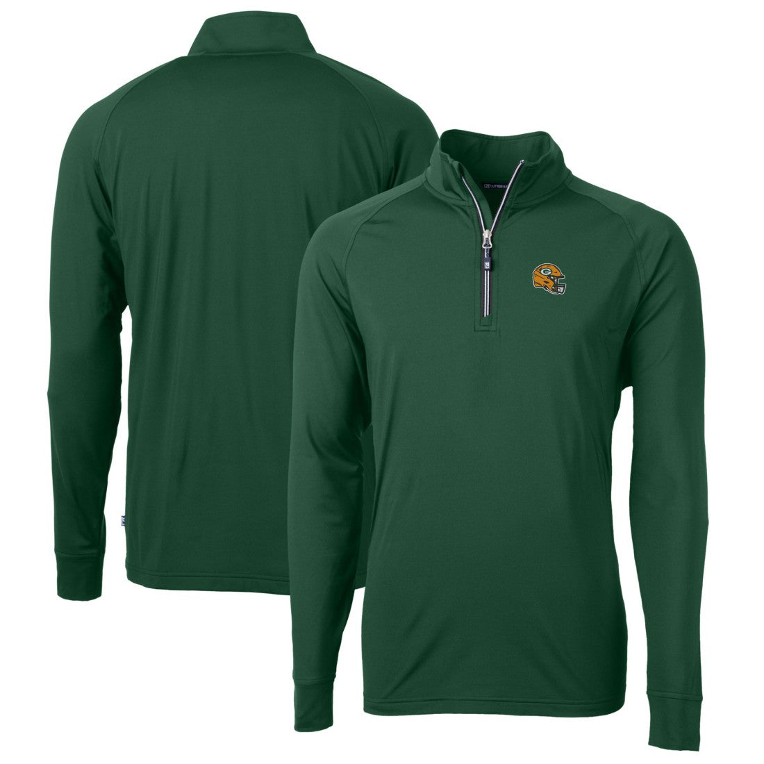 Green Bay Packers Cutter & Buck Helmet Adapt Eco Knit Stretch Recycled Quarter-Zip Pullover Top - Green - NFL