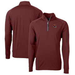 Washington Commanders Cutter & Buck Helmet Adapt Eco Knit Stretch Recycled Quarter-Zip Pullover Top - Burgundy - NFL