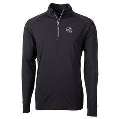 Carolina Panthers Cutter & Buck Helmet Adapt Eco Knit Stretch Recycled Quarter-Zip Pullover Top - Black - NFL