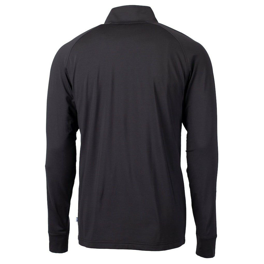 Carolina Panthers Cutter & Buck Helmet Adapt Eco Knit Stretch Recycled Quarter-Zip Pullover Top - Black - NFL