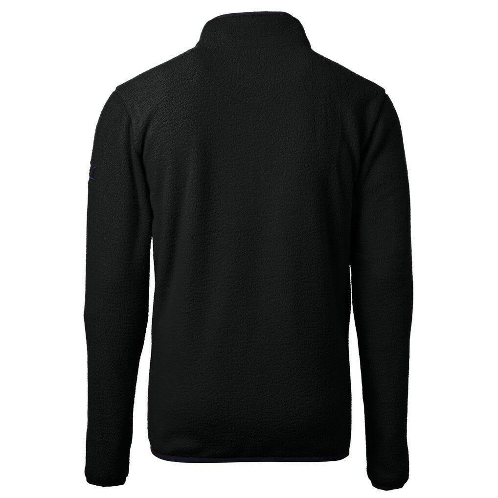 Minnesota Vikings Cutter & Buck Helmet Cascade Eco Sherpa Fleece Quarter-Zip Pullover Jacket - Black - NFL