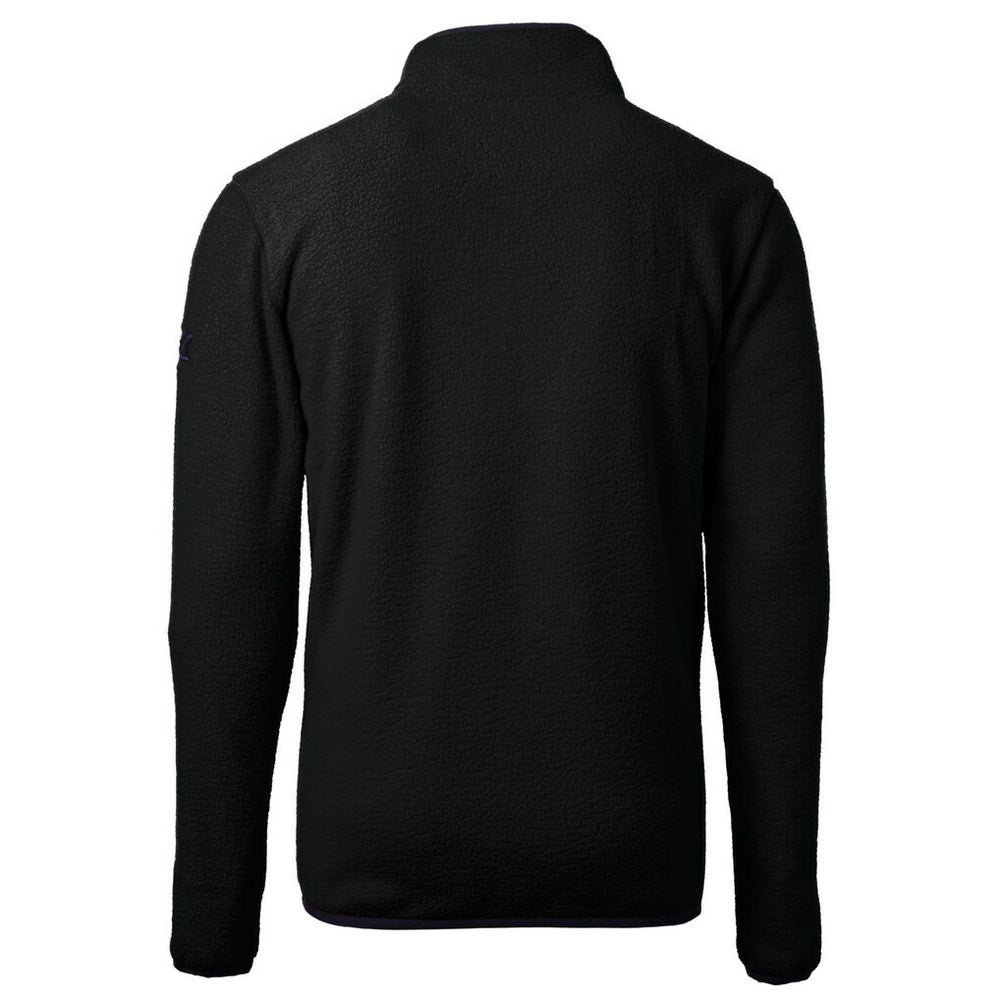 Minnesota Vikings Cutter & Buck Helmet Cascade Eco Sherpa Fleece Quarter-Zip Pullover Jacket - Black - NFL