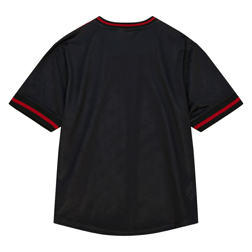 Mitchell & Ness Chicago Bulls Jumbotron 3.0 Mesh V-Neck T-Shirt Red