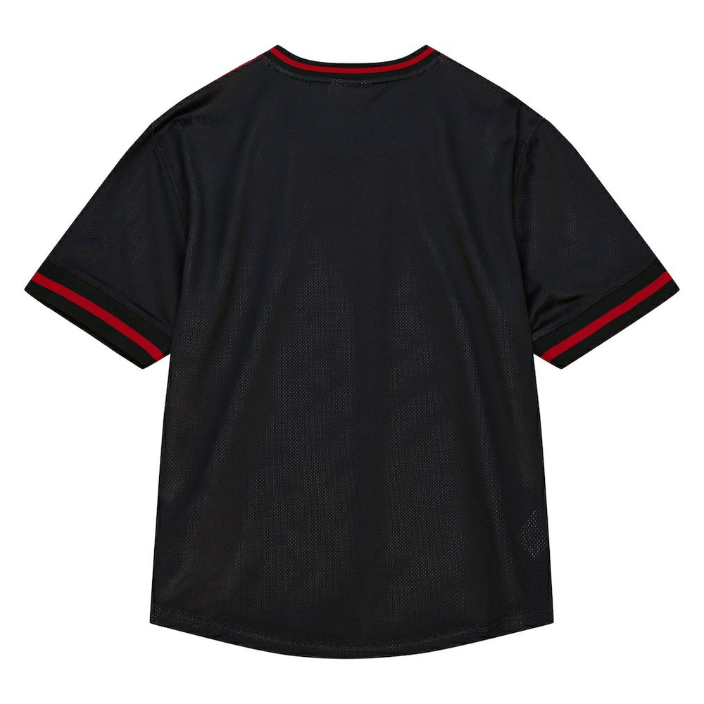 Mitchell & Ness Chicago Bulls Jumbotron 3.0 Mesh V-Neck T-Shirt Red