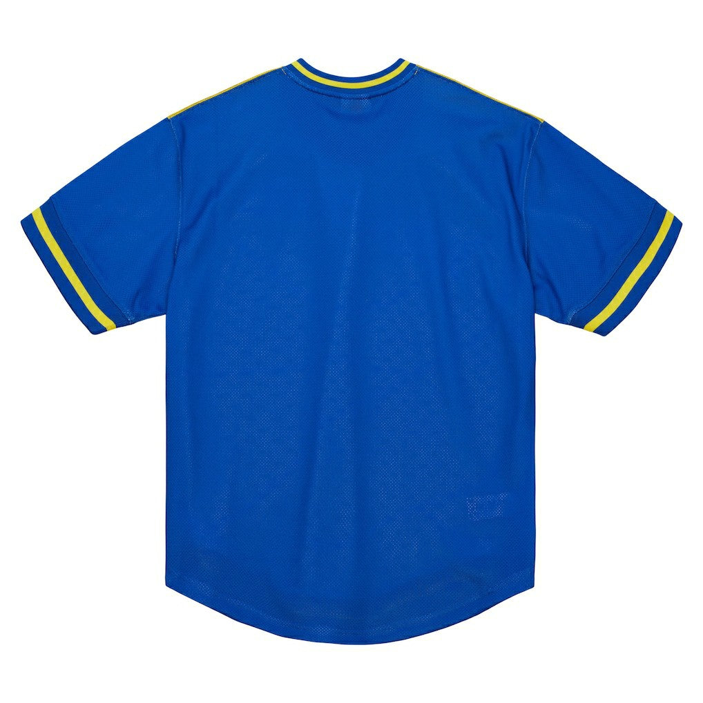 Mitchell & Ness Golden State Warriors Jumbotron 3.0 Mesh V-Neck T-Shirt Gold