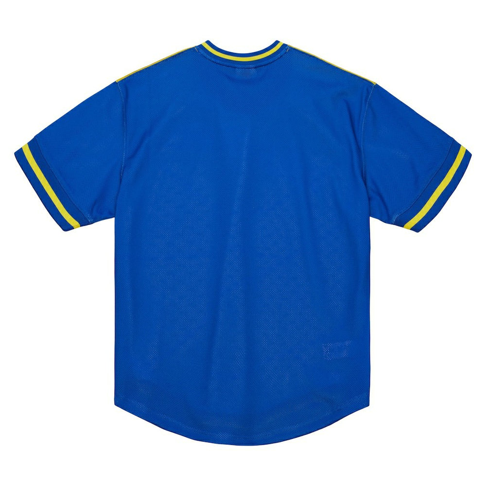 Mitchell & Ness Golden State Warriors Jumbotron 3.0 Mesh V-Neck T-Shirt Gold