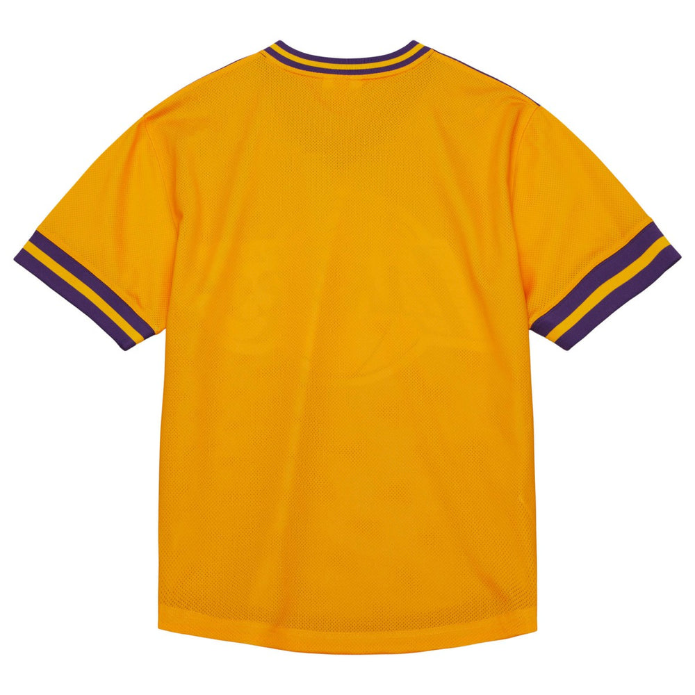 Mitchell & Ness Los Angeles Lakers Jumbotron 3.0 Mesh V-Neck T-Shirt Purple