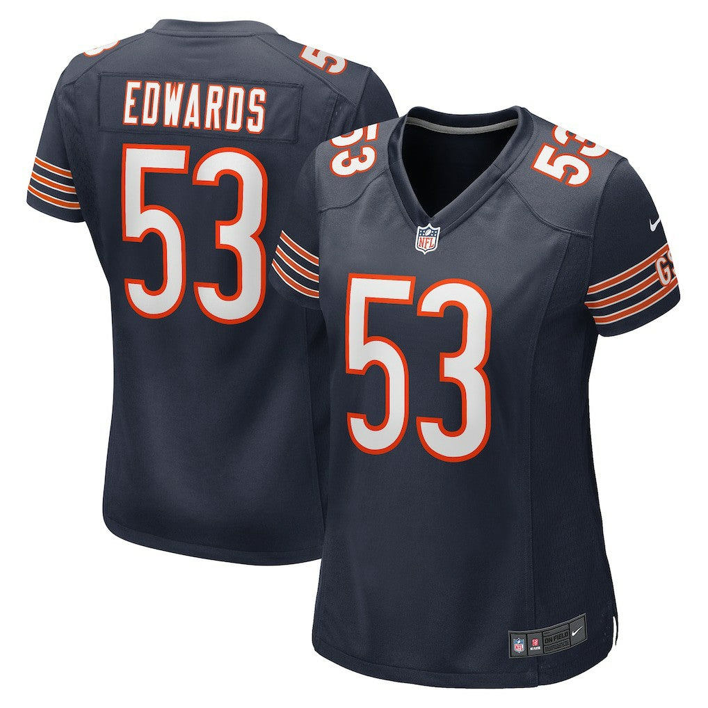 TJ Edwards Chicago Bears Women's Game Player Jersey - Navy - Nike